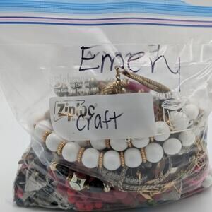 ‘Emery’ Repurpose/Craft/Possible Wearable Over 4 Pounds Mystery Jewelry Bag